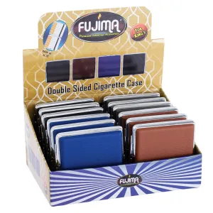 Fujima Faux Leather Cigarette Case | King Size | Asst Clrs | 12pc Display
