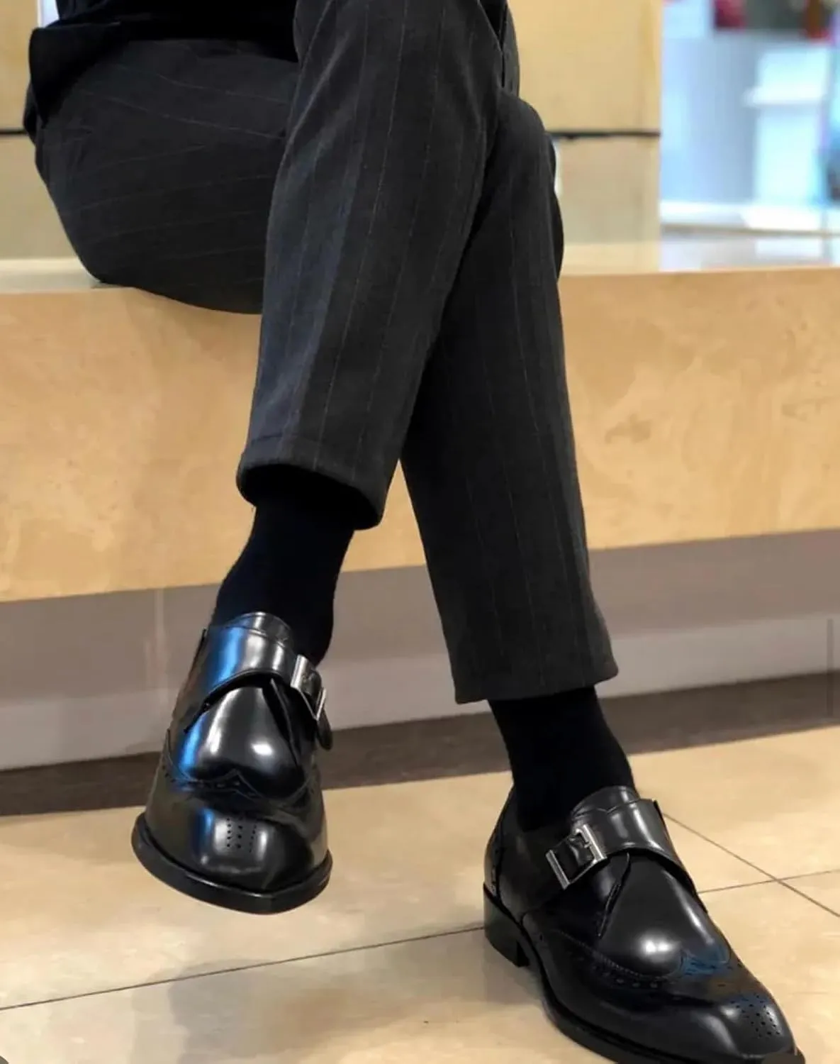 Full Grain Leather Men’s Monk Strap Dress Shoes – Semi Square Toe, Patina Finishing, Leather Insole, Solid Rubber Sole – Comfortable & Durable Formal Shoes, US Sizes 7-11