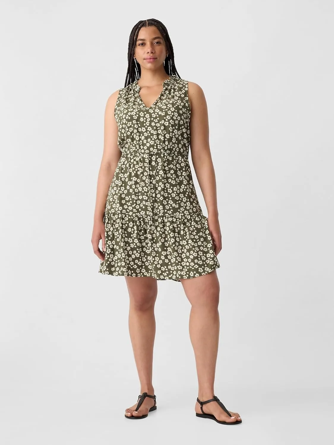 GAP Women's Sleeveless Split Neck Dress