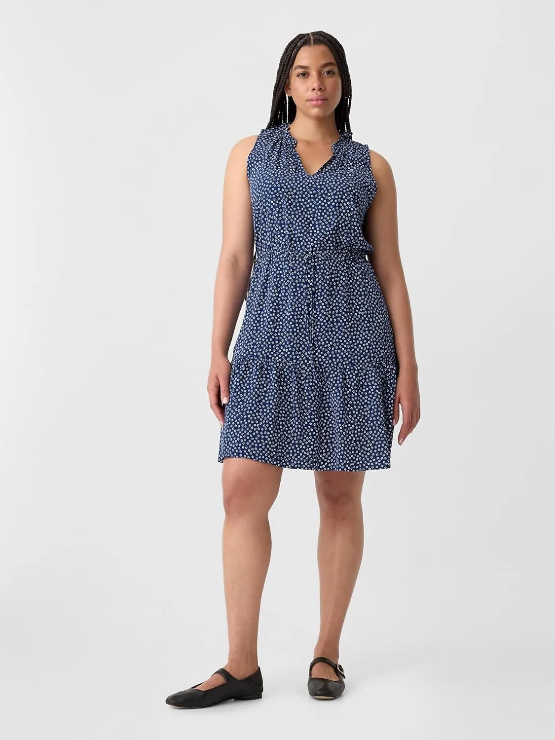 GAP Women's Sleeveless Split Neck Dress