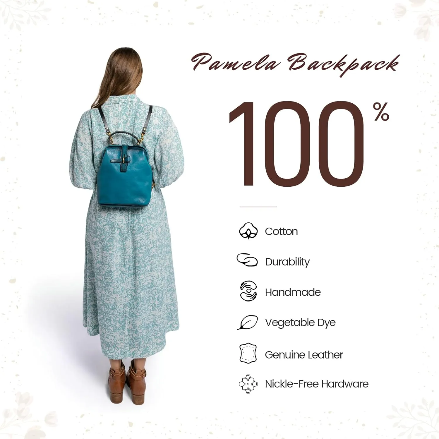 Genuine Leather Backpack Purse for Women Convertible Shoulder Bag Fashion Casual Backpack Ladies Leather Shoulderbag(Turquoise)