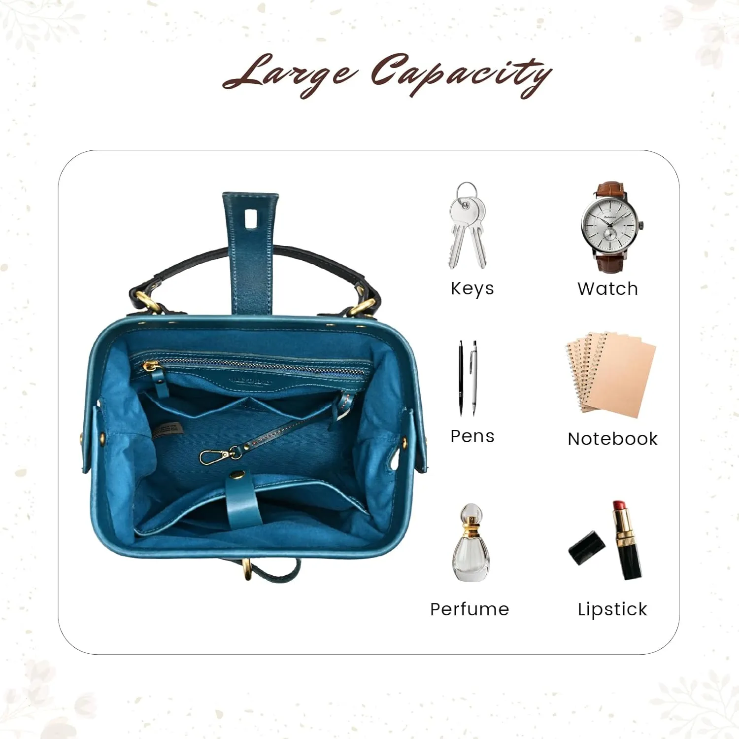 Genuine Leather Backpack Purse for Women Convertible Shoulder Bag Fashion Casual Backpack Ladies Leather Shoulderbag(Turquoise)
