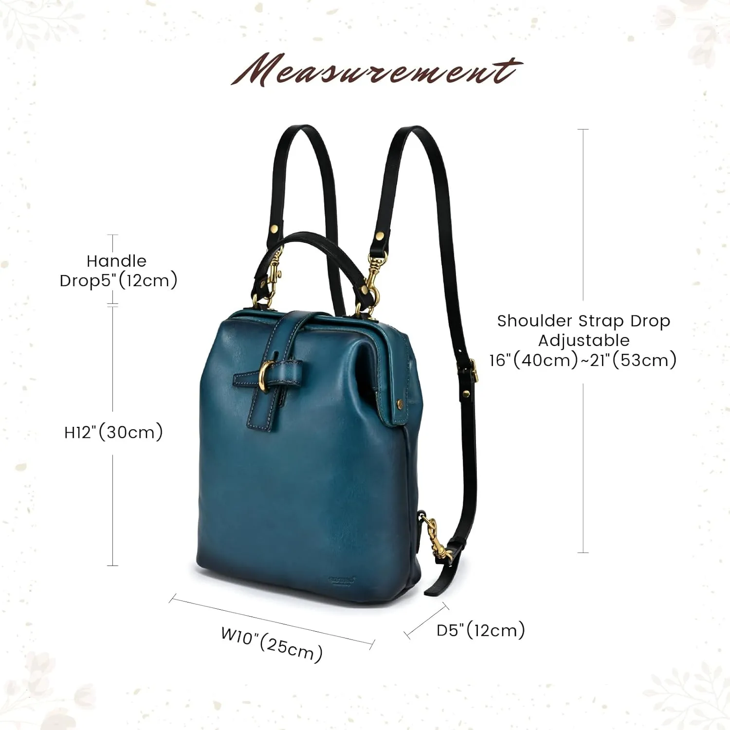 Genuine Leather Backpack Purse for Women Convertible Shoulder Bag Fashion Casual Backpack Ladies Leather Shoulderbag(Turquoise)