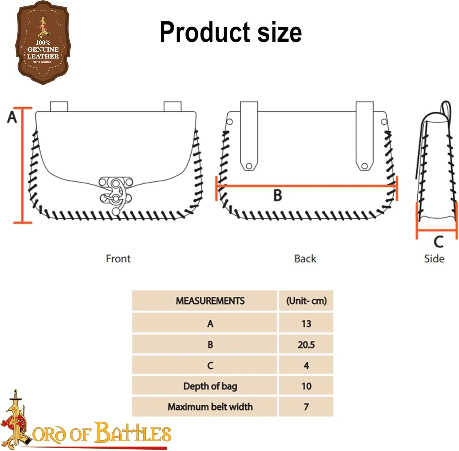 Genuine Leather Bag Viking Valknut Style Waist Bag Costume Accessories Pouch Viking Coin Bag for Larp, Ren Faire, Halloween (Maroon)
