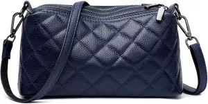 Genuine Leather Crossbody Purses for Women Small Shoulder Handbags Quilted Hobo Bags