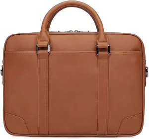 Genuine leather men's portable foreskin briefcase, retro cowhide men's bag, large capacity crossbody bag, business