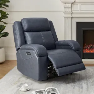 Genuine Leather Recliner Chair Overstuffed Armrest Padded Seat Lounge Reclining Sofa for Living Room Home Theater Bedroom Meeting Room with Electric Lift Massage Adjustable for Elderly