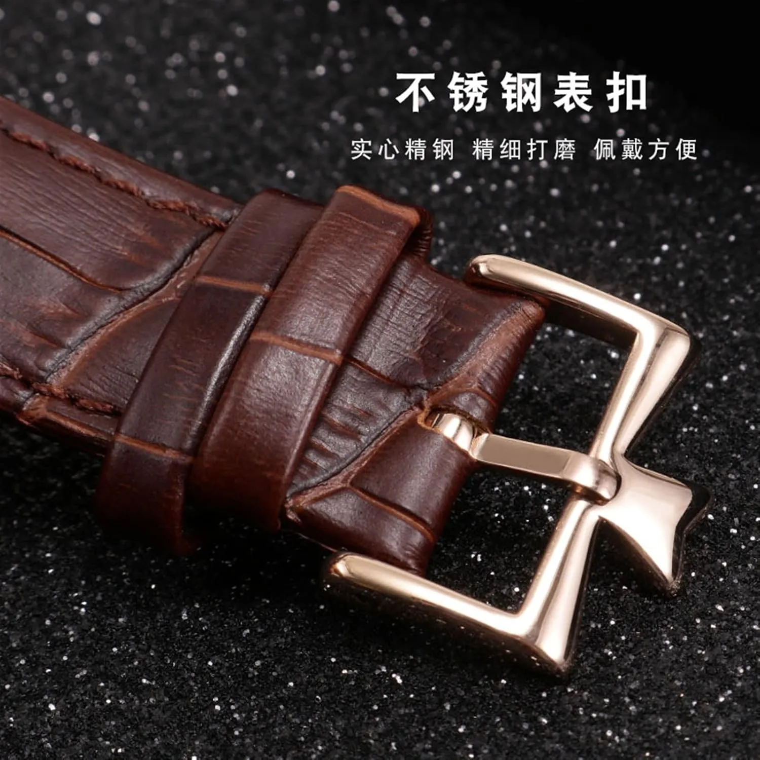 Genuine leather strap is suitable for Vacheron Constantin OVERSEAS Series 4500V 5500V P47040 stainless steel buckle