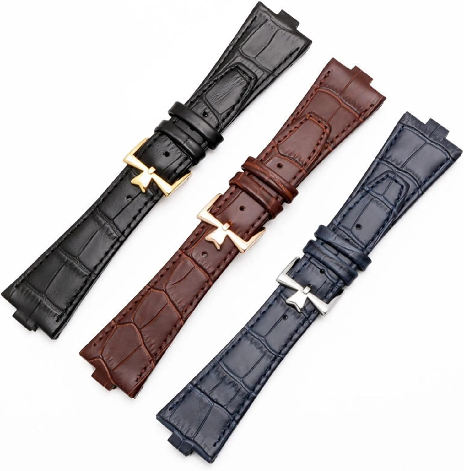 Genuine leather strap is suitable for Vacheron Constantin OVERSEAS Series 4500V 5500V P47040 stainless steel buckle