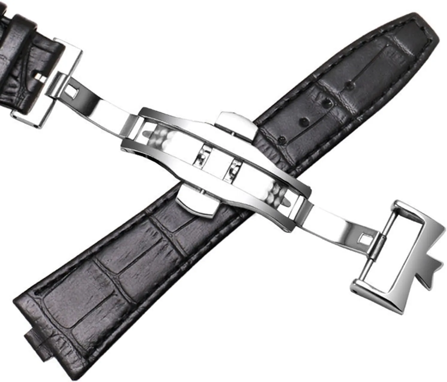 Genuine leather strap is suitable for Vacheron Constantin OVERSEAS Series 4500V 5500V P47040 stainless steel buckle