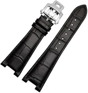 Genuine Leather Watch Band Fit For Patek Philippe 5711 5712G Nautilus Brown Black Blue Soft Cowhide Watch Straps 25mmX13mm