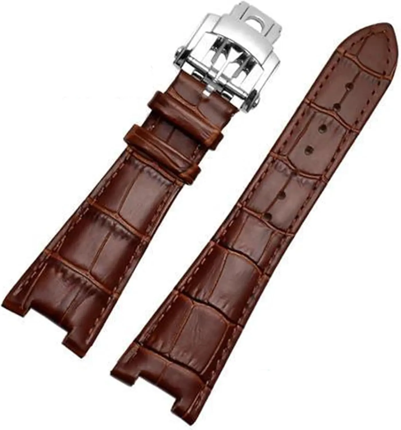 Genuine Leather Watch Band Fit For Patek Philippe 5711 5712G Nautilus Brown Black Blue Soft Cowhide Watch Straps 25mmX13mm