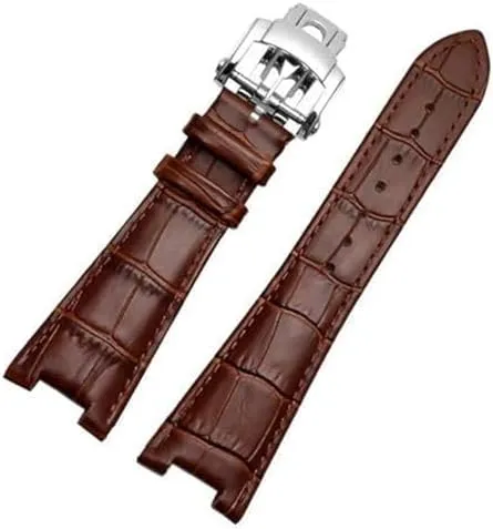 Genuine Leather Watch Band Fit For Patek Philippe 5711 5712G Nautilus Brown Black Blue Soft Cowhide Watch Straps 25mmX13mm