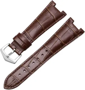 Genuine Leather Watch Band For Patek Philippe 5711 5712G Nautilus Watchs Men And Women Special Notch Watch Strap 25mm*12mm
