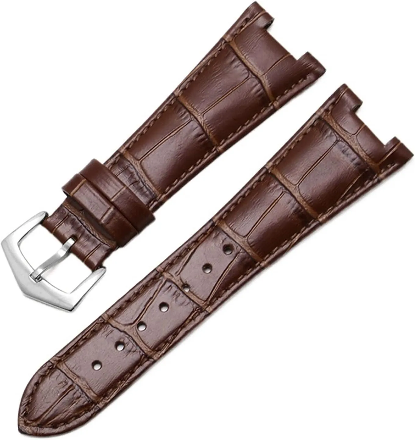 Genuine Leather Watch Band For Patek Philippe 5711 5712G Nautilus Watchs Men And Women Special Notch Watch Strap 25mm*12mm