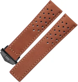 Genuine leather watchband for TAG heuer watch strap with folding buckle 20mm 22mm Gray Black Brown cow leathr Band