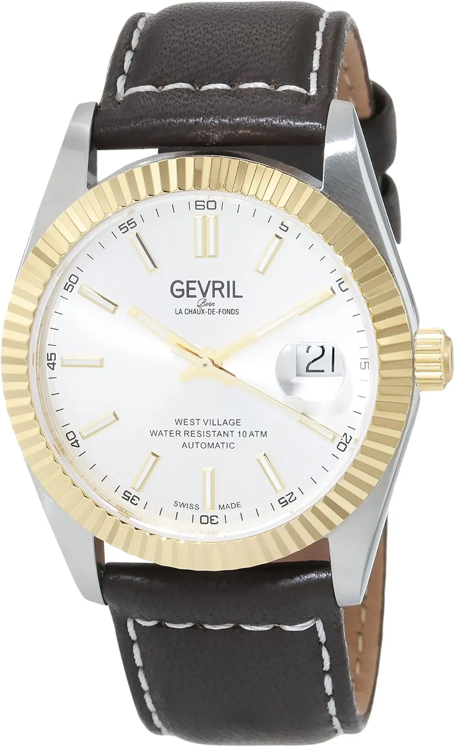 Gevril Men's West Village Automatic Watch, Genuine Italian Leather Strap