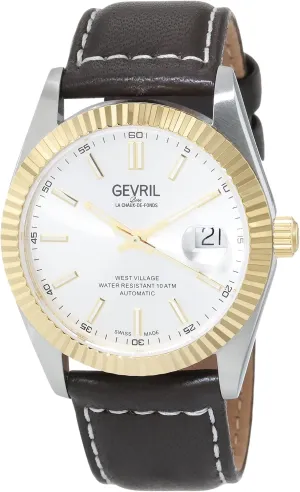 Gevril Men's West Village Automatic Watch, Genuine Italian Leather Strap