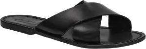Gianluca - L'artigiano del cuoio Brown Leather Slide Sandals for Women Handmade
