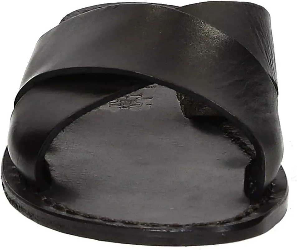 Gianluca - L'artigiano del cuoio Brown Leather Slide Sandals for Women Handmade