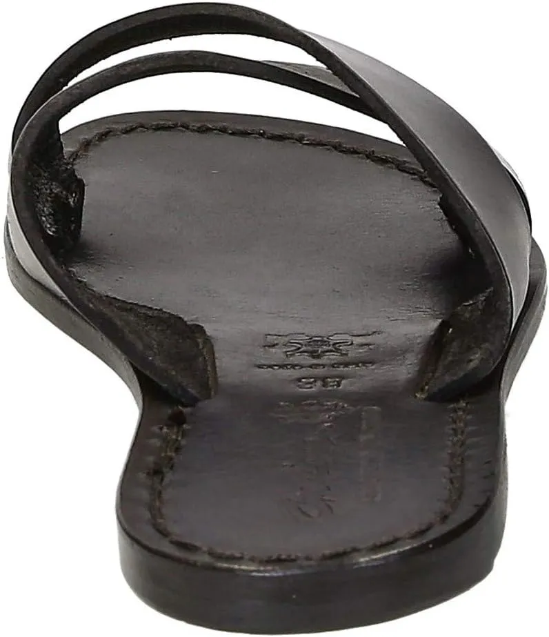 Gianluca - L'artigiano del cuoio Brown Leather Slide Sandals for Women Handmade
