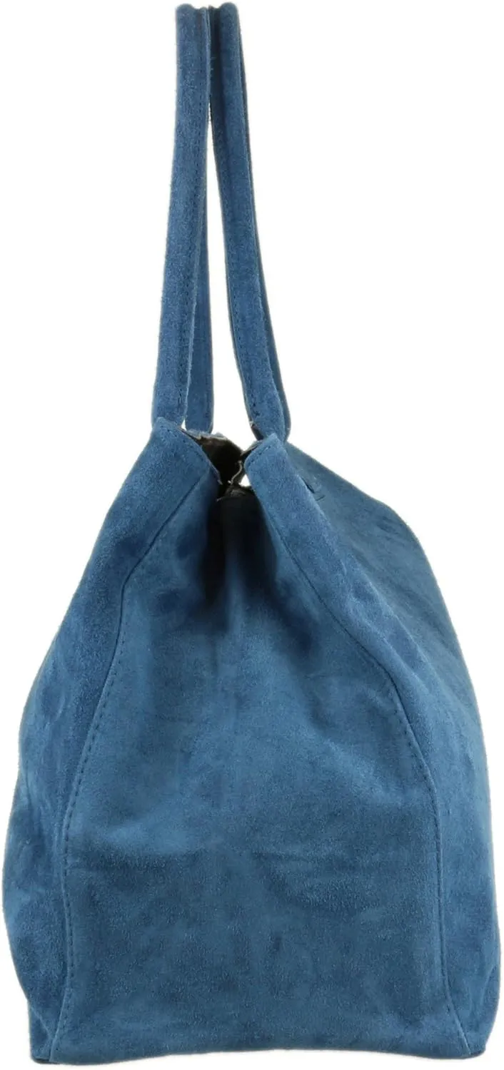 Girly HandBags Womens Expandable Italian Suede Leather Shoulder Bag