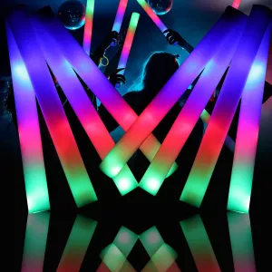 Glow Sticks Bulk, 110 PCS Foam Glow Sticks, LED Foam Sticks in The Dark Party Supplies with 3 Modes Colorful Flashing, Glow Sticks Party Pack for Wedding, Concert, Party, Raves, Events, Birthday