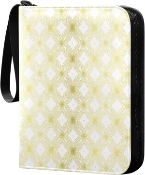 Gold Lines Card Binder 4 Pockets, 400 Pockets Trading Card Binder Removable Card Albums Card Holder for Games, Sports, Football, Baseball Cards
