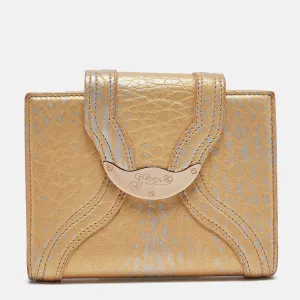 Gold Textured Leather Agenda Flap Cover