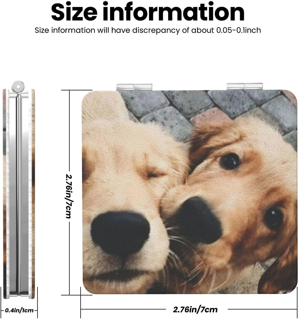Golden Retriever Puppies Women Small Pocket Mirror Travel Cosmetic Mirror Folding Handheld Makeup Mirror
