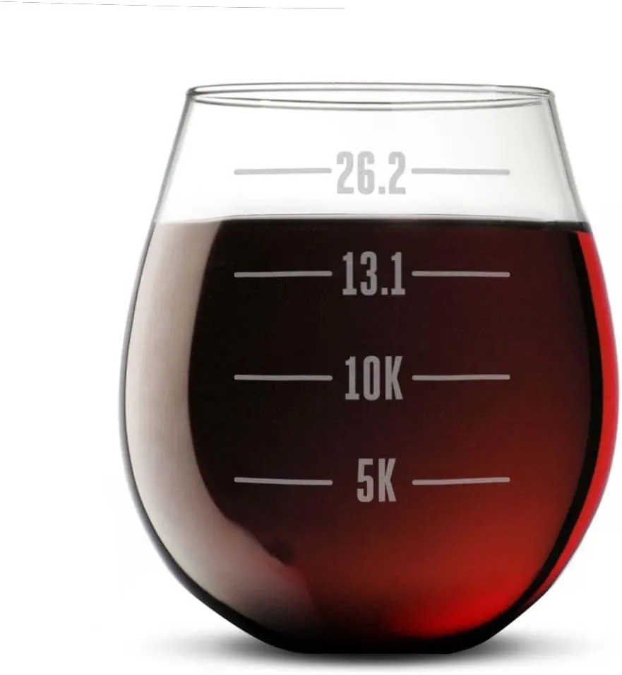 Gone For a Run Running Stemless Wine Glass Runner's Measurements