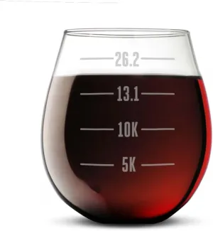 Gone For a Run Running Stemless Wine Glass Runner's Measurements