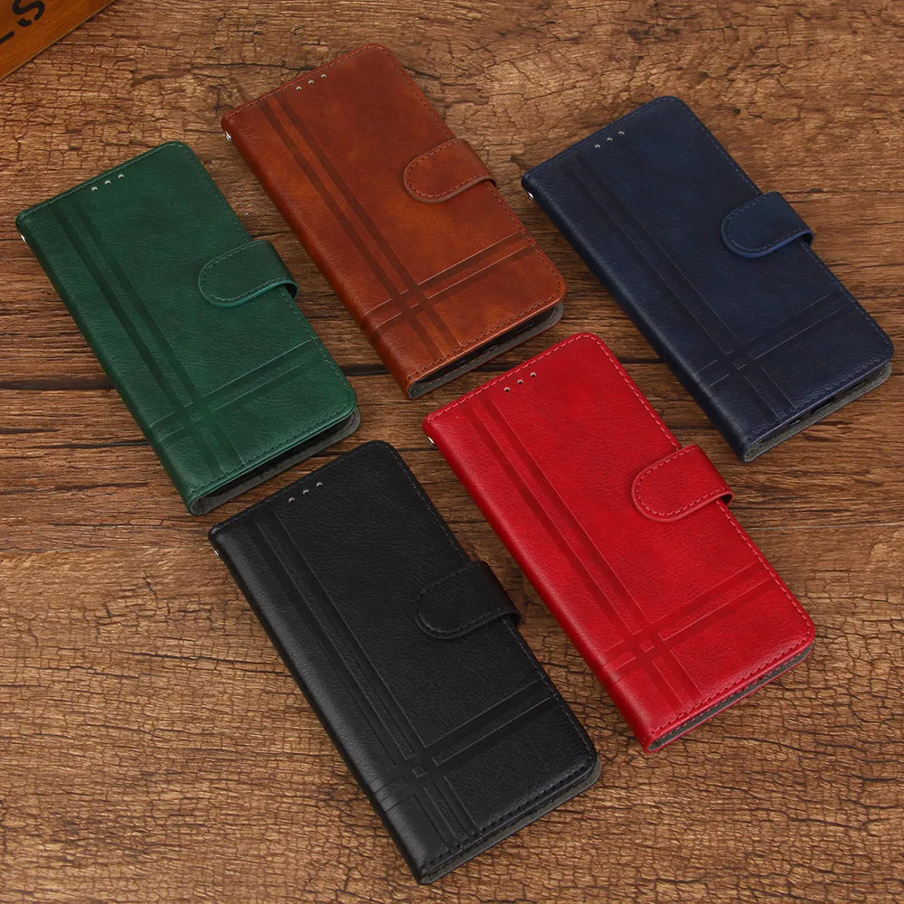 Google Pixel 6A/7/7Pro Mobile Phone Case Simple Lychee Pattern Flip Wallet Card Insertion