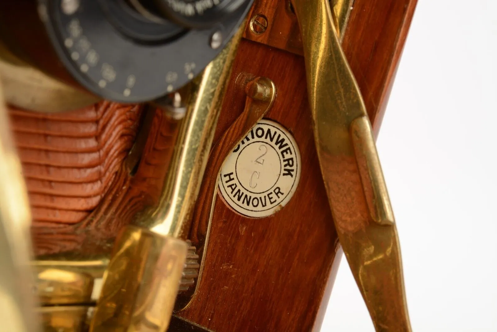 Gorgeous Orionworks 2C 9x12cm Tropen Teak Camera w/ Brass&Brown Elbows   Holders