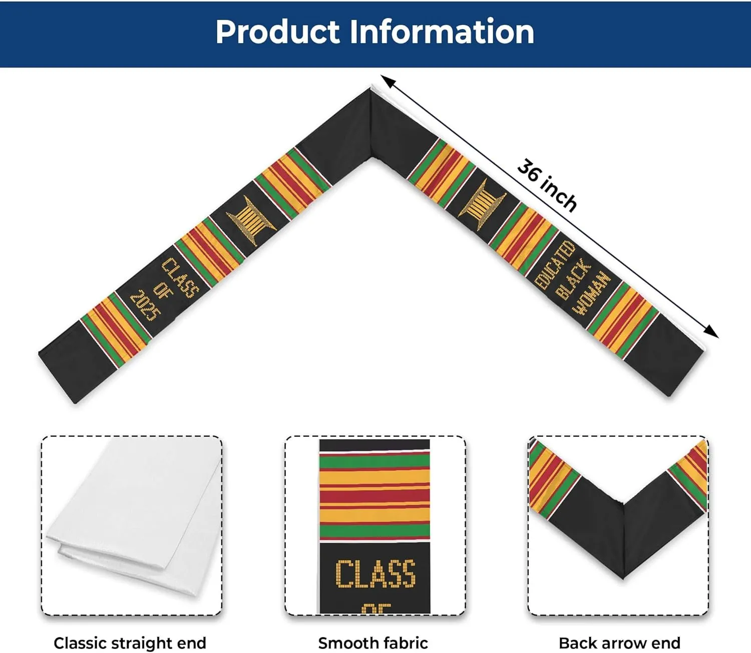 Graduation Stole African American, Black Grads Matter African Sash, Graduation Sash Class of 2025