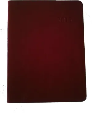 Graphic Image DDV For Year 2015 Month & Weekly Format 7" x 9 1/4" Blue Leather Cover (Red)