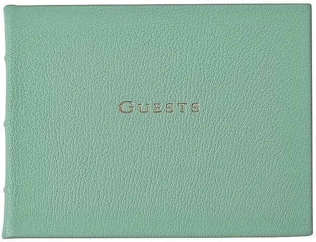 Graphic Image Guest Book Robins-Egg-Blue Leather for a Lasting Record (r) -