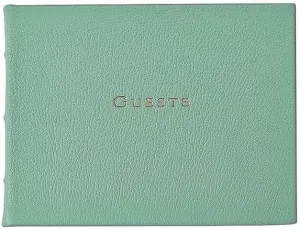Graphic Image Guest Book Robins-Egg-Blue Leather for a Lasting Record (r) -