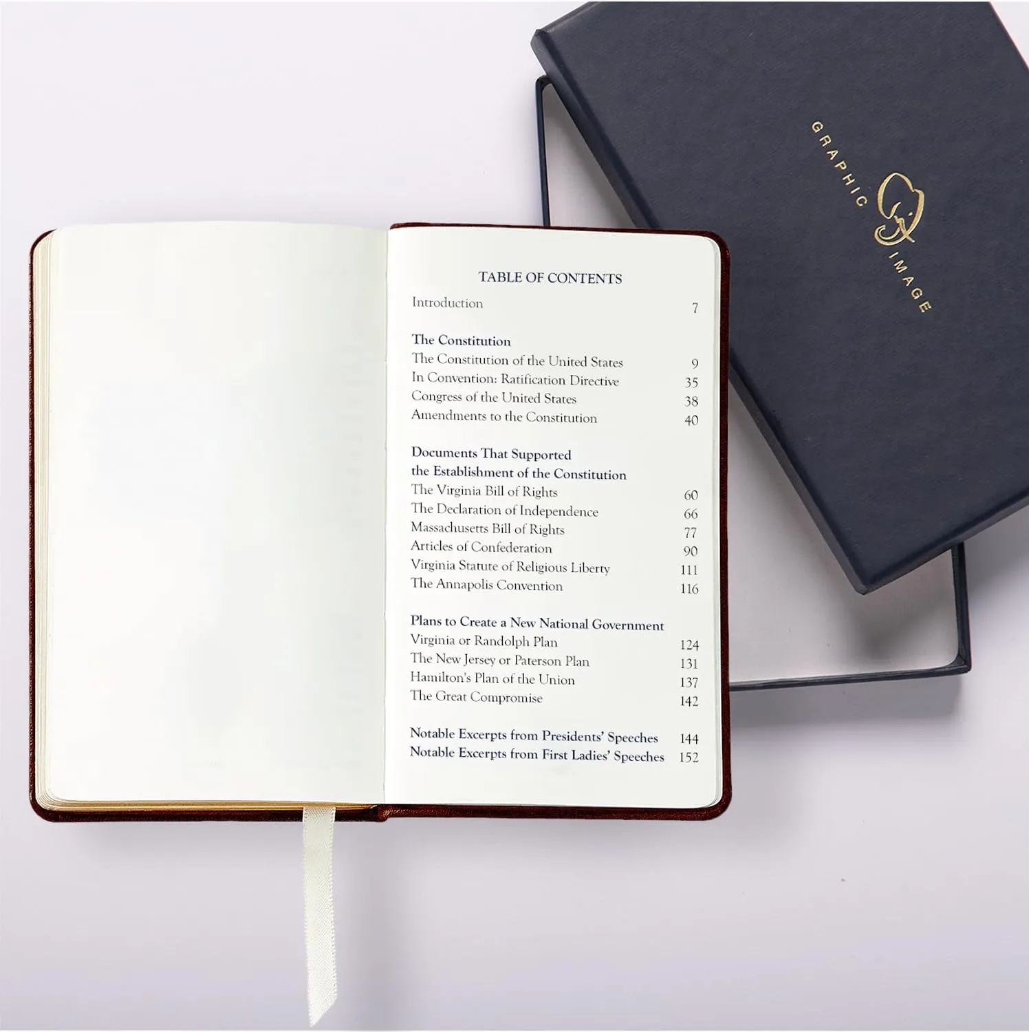 Graphic Image The United States Constitution and Related Documents | Published and Bound in the USA | Genuine Leather Soft Cover | Pocket Size (3.13" x 5.25", Black)