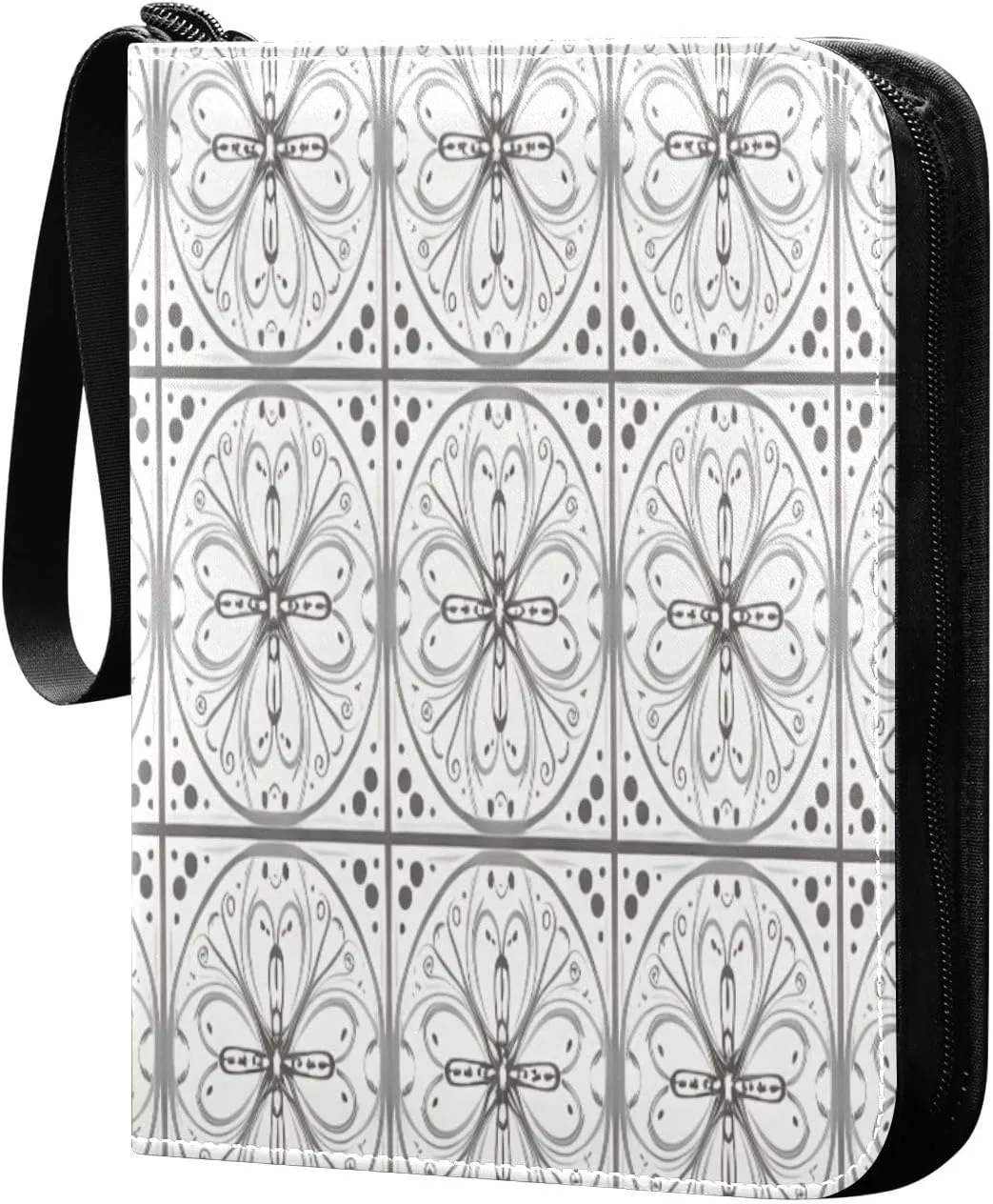 Gray and White Card Binder 4 Pockets, 400 Pockets Trading Card Binder Removable Card Albums Card Holder for Games, Sports, Football, Baseball Cards