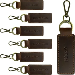 Groomsmen Gifts Bachelor Party Favors Decorations For Men 7 Pcs Groom's Crew Keychains.(GROOM'S CREW)