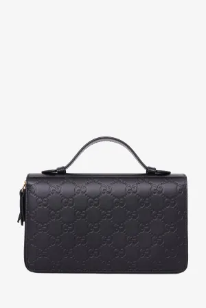 Gucci Black Monogram Leather ‘Guccissima' Travel Document Case