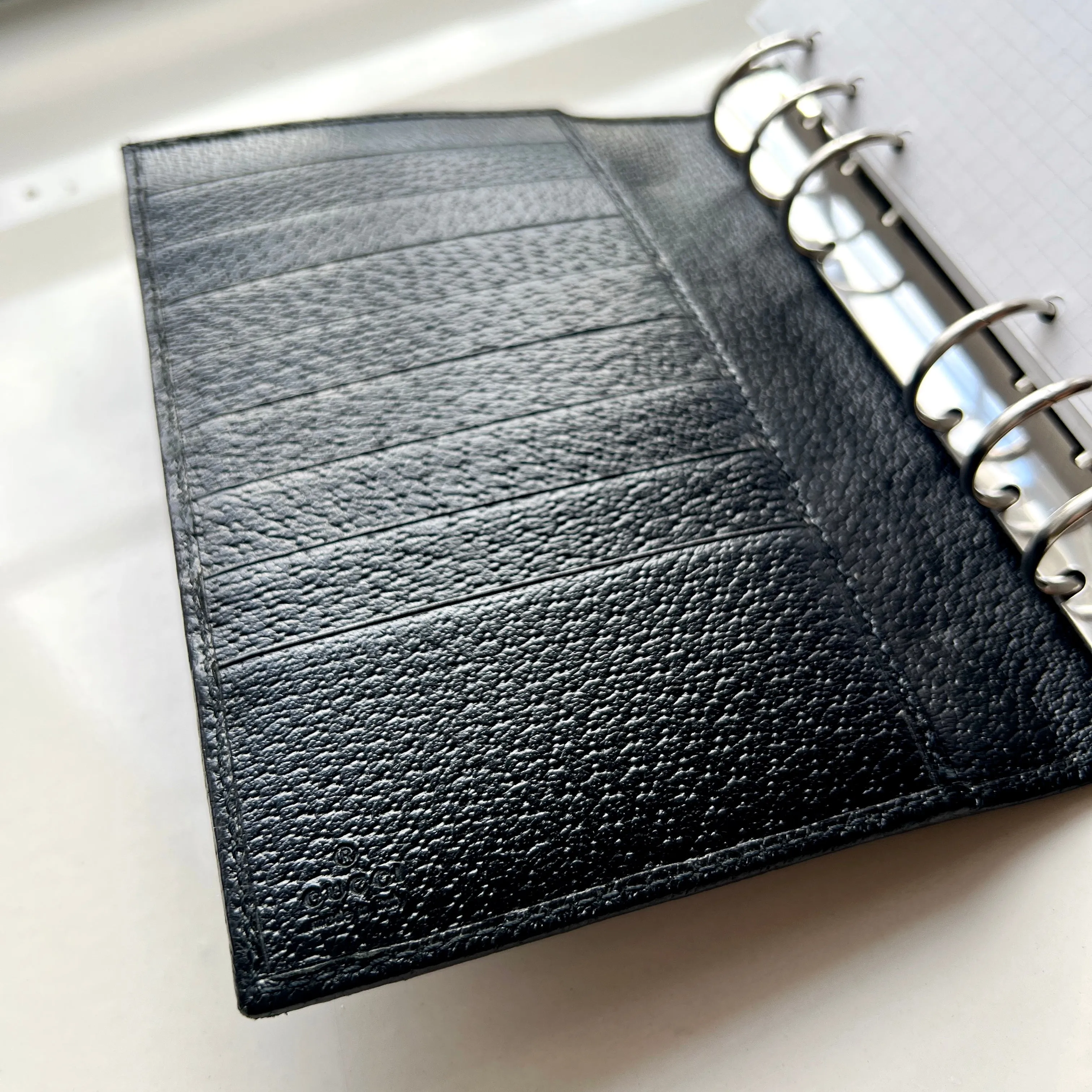 Gucci Black Monogram MM Agenda