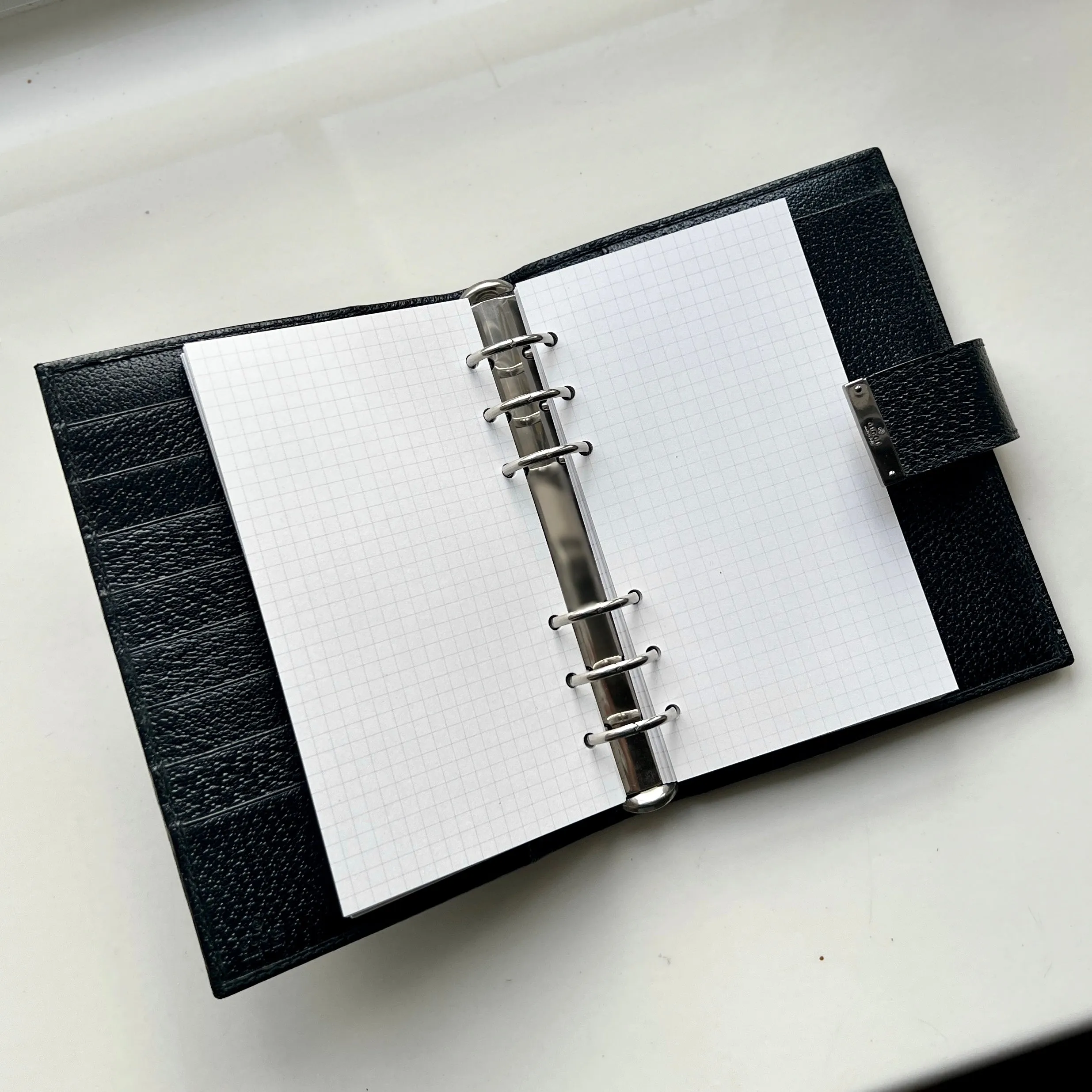 Gucci Black Monogram MM Agenda