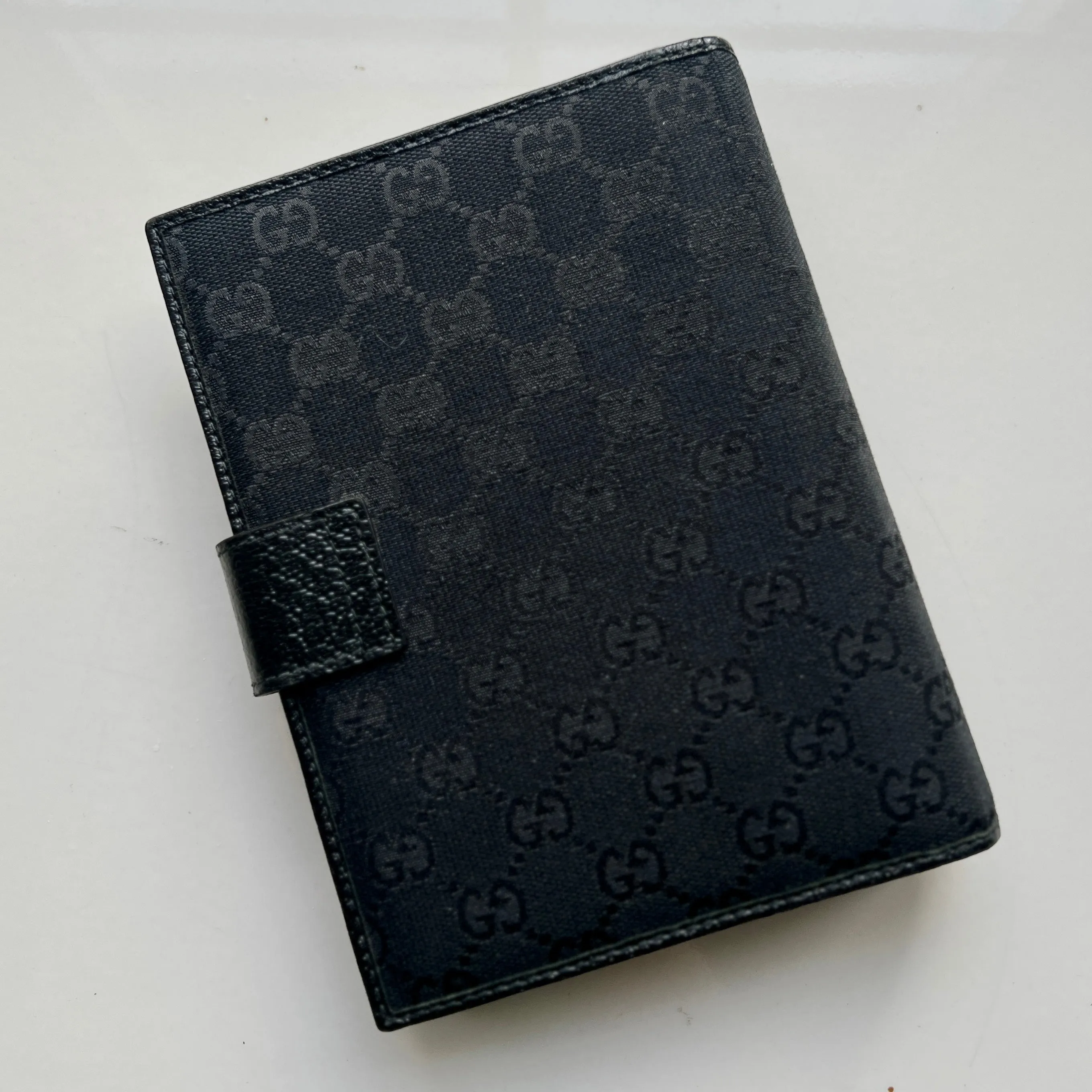 Gucci Black Monogram MM Agenda