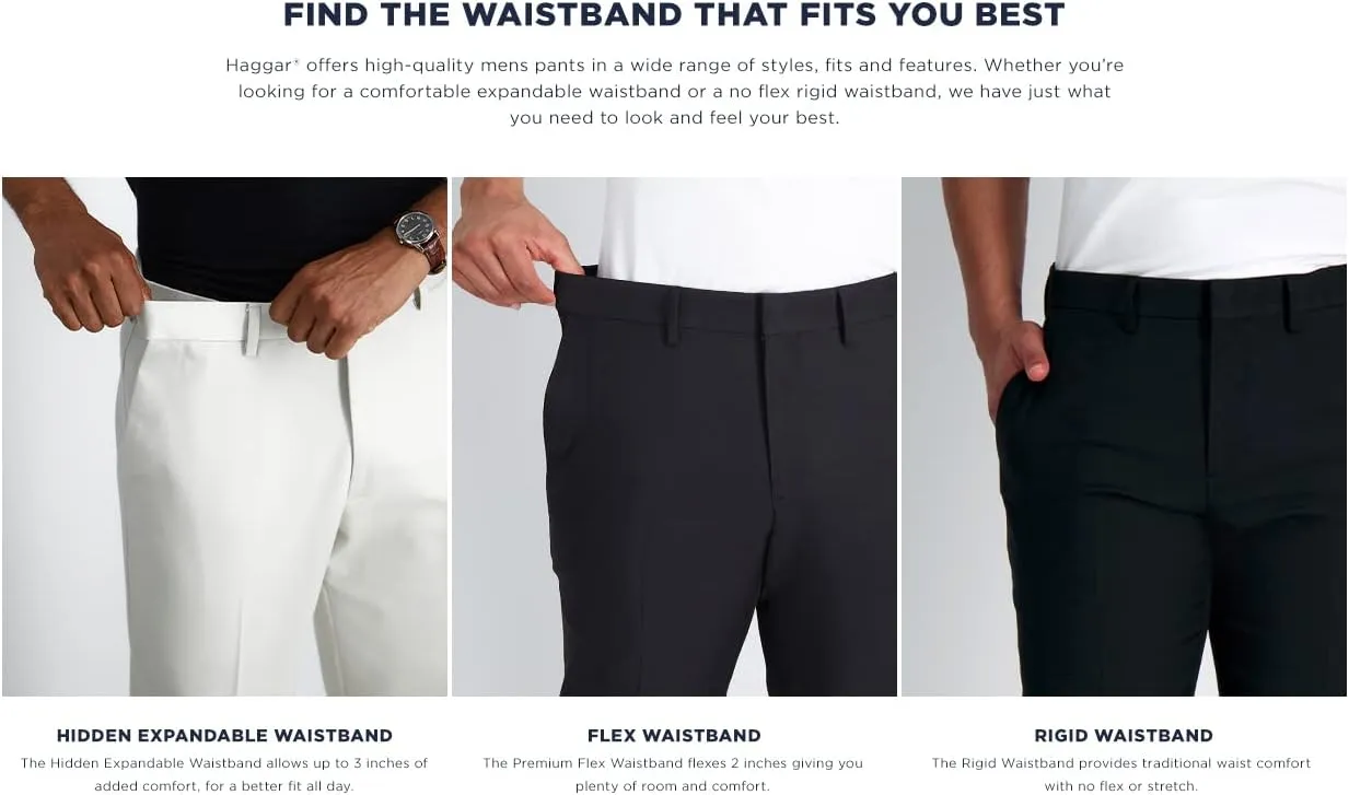 Haggar Men's Classic Fit Soild Stretch Suit Separate Pant (Regular and Big and Tall)