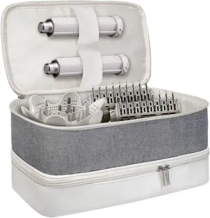 Hair Tools Travel Bag, Dual Layer PU Hair Tool Bag with Handle, Portable Classified Hot Tools Travel Bag with Zipper for Hair Blow Dryer, Hair Straightener and Styler Hair Tools Travel Bag