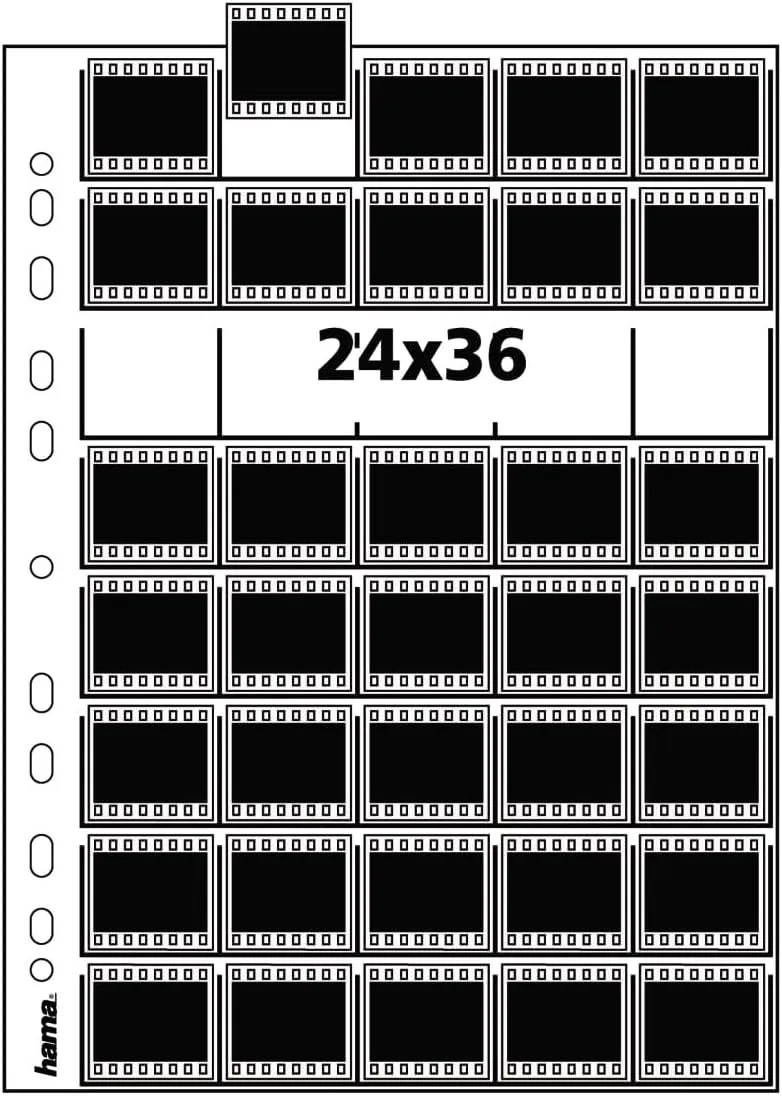 Hama Negative/Unmounted Slide File Storage Sleeves, Each Holding 40 Single 24 x 36 mm Frames, Polypropylene (Pack of 25)
