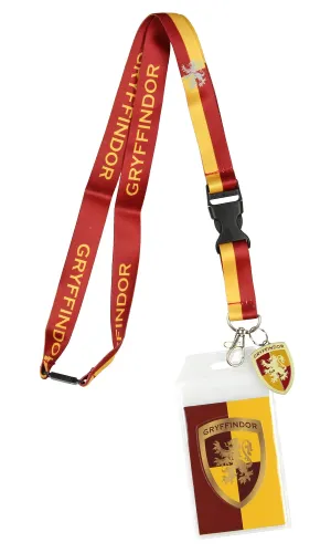 Harry Potter Gryffindor Lanyard With 3D Metal Charm ID Card Holder And Sticker