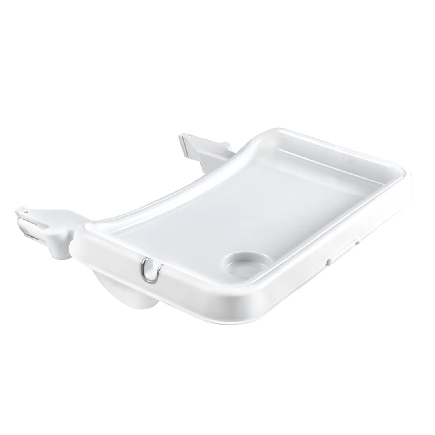 hauck Alpha Removable Non Slip High Chair Table Tray with Adjustable Depth, Compatible with Wooden Grow-Along Alpha  and Beta , Accessory Only, White